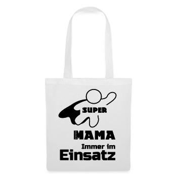 Super Mama Mutter Muttertag Familie Geschenk - Stoffbeutel - Weiß - Vorne