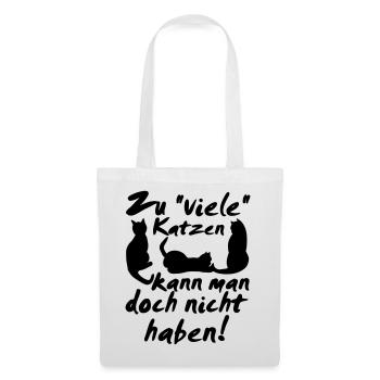 Katzen Spruch Katze Tier Haustier Geschenk lustig - Stoffbeutel - Weiß - Vorne