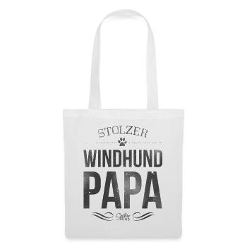 Stolzer Windhund Papa - Stoffbeutel - Weiß - Vorne