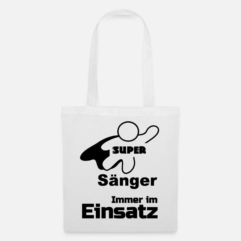 Super Sänger, Musik,Berufe, Sprüche, Geschenk - Stoffbeutel - Weiß