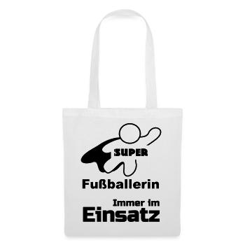 Super Fußballerin Fußball, Sport, Geschenk - Stoffbeutel - Weiß - Vorne