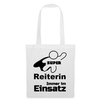 Super Reiterin, Reiten, Pferd, Sport, Geschenk - Stoffbeutel - Weiß - Vorne