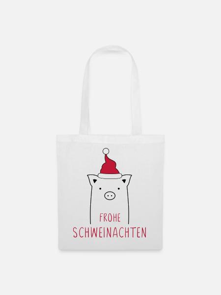 Frohe Weihnachten I Schweinachten Schwein Sau - Stoffbeutel - Weiß