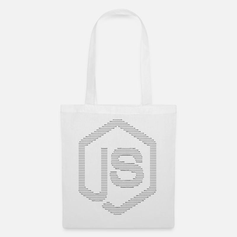 Logo JavaScript Node.js ASCII (noir) - Sac en tissu - blanc