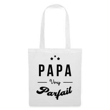 Papa - Fête des Pères - Anniversaire - Bébé - Sac en tissu - blanc - Devant