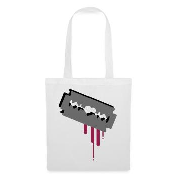 Razor blade with heart and blood - Tote Bag - white - Front