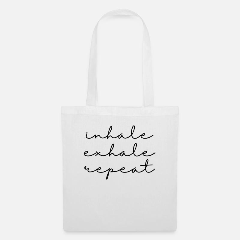 inhale - exhale - repeat - Stoffbeutel - Weiß