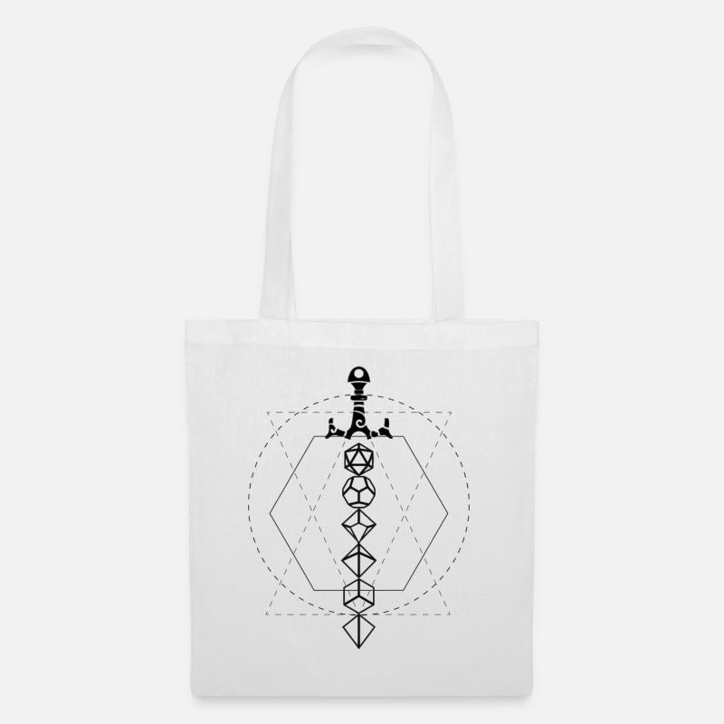 Épée de dés de donjon - Sac en tissu - blanc