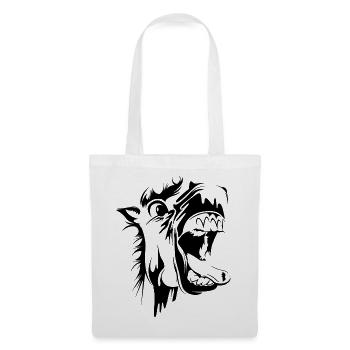 crazy verrücktes Pferd lustig comic cartoon Symbol - Stoffbeutel - Weiß - Vorne