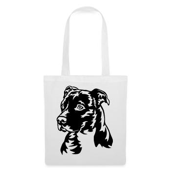 American Staffordshire Terrier Kopf - Stoffbeutel - Weiß - Vorne