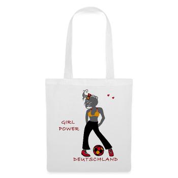 Girlpower, Fußball - Stoffbeutel - Weiß - Vorne