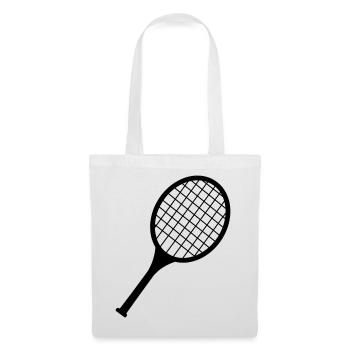 Logo de la raquette de badminton - Sac en tissu - blanc - Devant