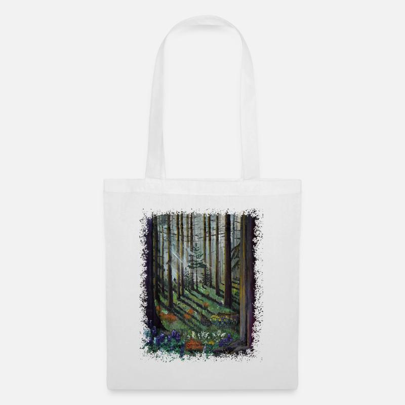 Sunlit Forest with Shadowed Glade - Tote Bag - white