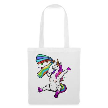 lustiges LGPT-Einhorn, buntes Einhorn, Regenbogen - Stoffbeutel - Weiß - Vorne