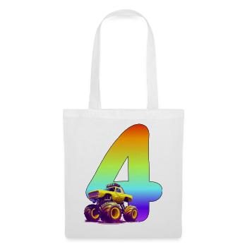 Monster Truck 4th Birthday 4 Years Gift - Tote Bag - white - Front