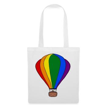 Regenbogen-Ballon - Stoffbeutel - Weiß - Vorne