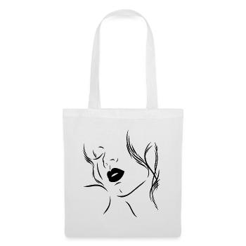 Silhouette féminine aux lèvres sensuelles - Sac en tissu - blanc - Devant