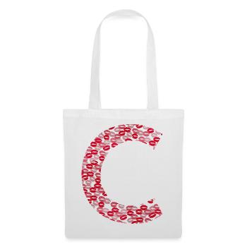 Lettre C - Kiss tshirt - Sac en tissu - blanc - Devant