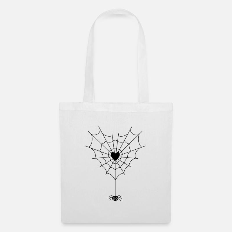 Spinne im Spinnennetz - Stoffbeutel - Weiß