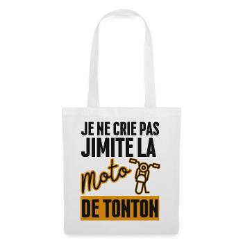 Je ne Crie pas J'imite la Moto de Tonton - Sac en tissu - blanc - Devant