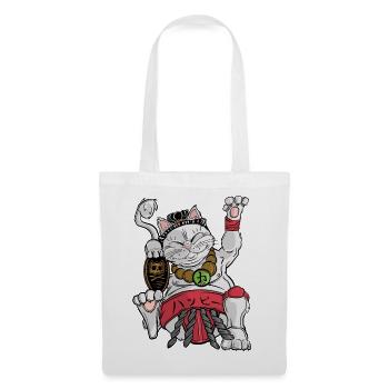Maneki-neko Sumo - Stoffbeutel - Weiß - Vorne