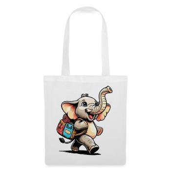Tiny Trekker : Le Jolly Elephant - Sac en tissu - blanc - Devant