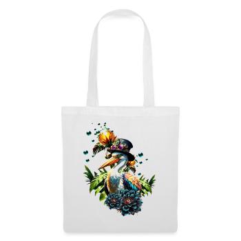 Pélican drôle avec chapeau steampunk - Sac en tissu - blanc - Devant