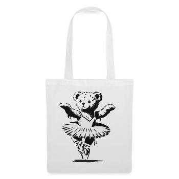 classic teddy bear in a white ballet dress - Tote Bag - white - Front