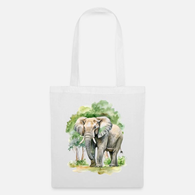 Ein Elefant in Afrika - Stoffbeutel - Weiß