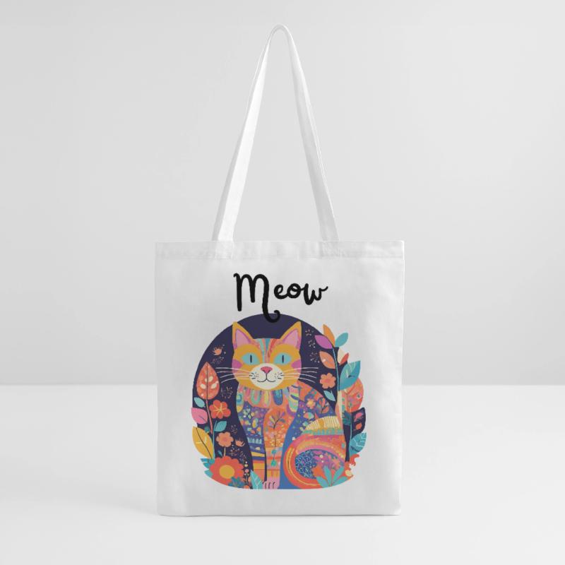 Chat coloré florilège patchwork Sac en tissu