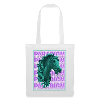 Sculpture de cheval néon dans le rétro futurisme - Sac en tissu - blanc - Devant