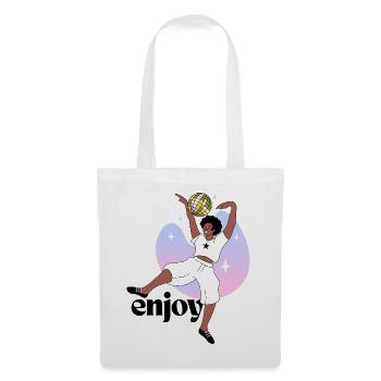 Disco Tanzen Fingerabdruck Illustration - Stoffbeutel - Weiß - Vorne