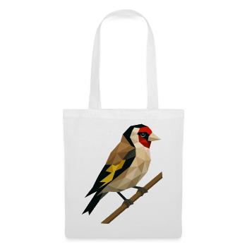 Chardonneret polygonal – Élégance géométrique - Sac en tissu - blanc - Devant