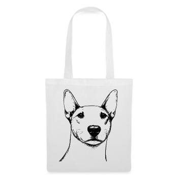 Bullterrier Umrisse - Stoffbeutel - Weiß - Vorne