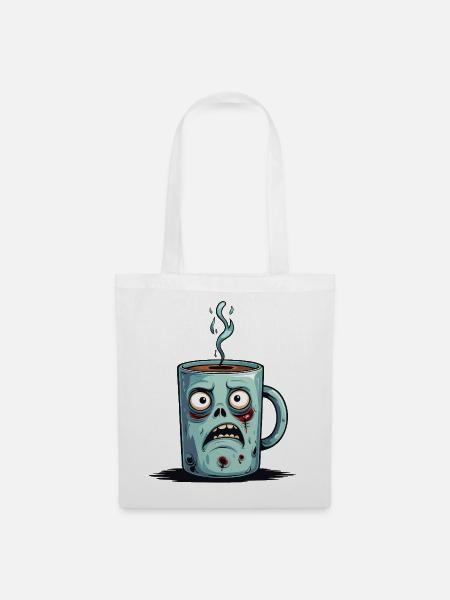 Zombie-Kaffeetasse - Stoffbeutel - Weiß