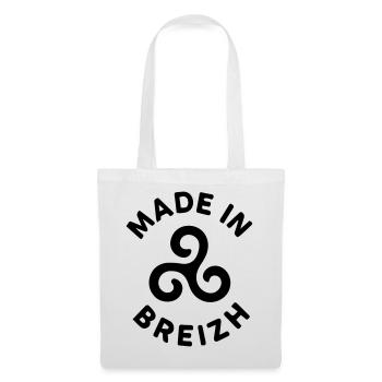 Made in Breizh - Logo avec le triskell breton - Sac en tissu - blanc - Devant