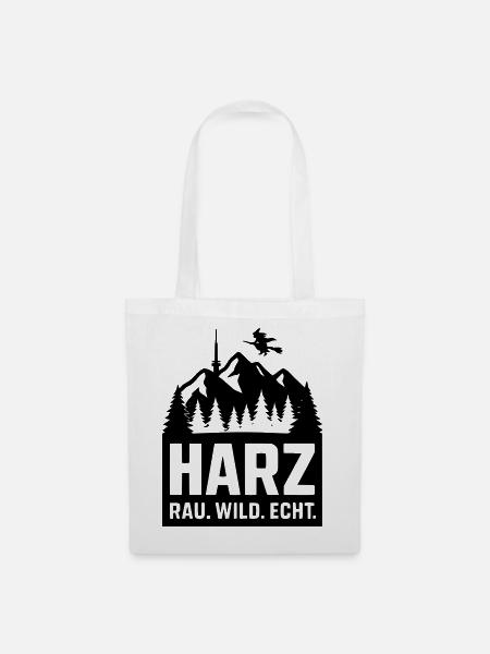 harz wild rau echt - Stoffbeutel - Weiß