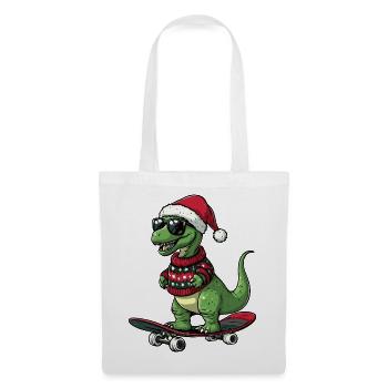 Dinosaur brontosaurus Christmas Funny - Tote Bag - white - Front