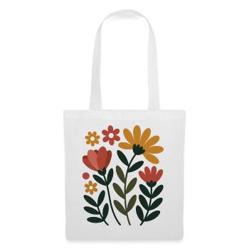 Boho Blumen – Blühende Harmonie - Stoffbeutel - Weiß - Vorne