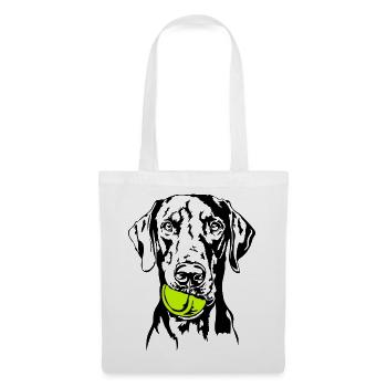 Doberman Ball Ball Junkie Dogs Wilsigns - Tote Bag - white - Front