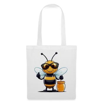 Lunettes de soleil Bee avec pot de miel - Sac en tissu - blanc - Devant