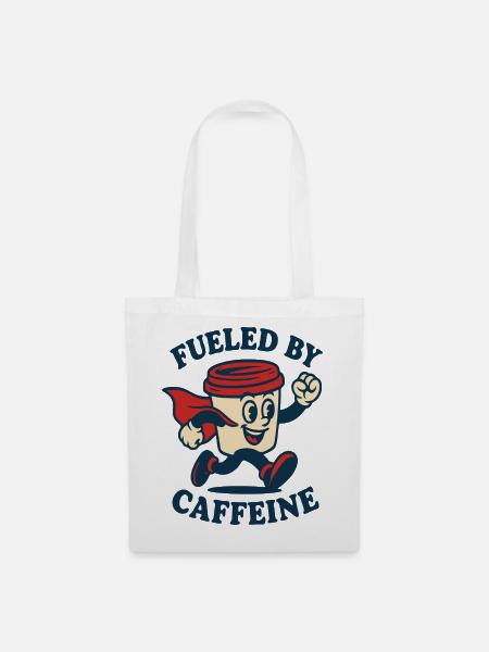 Angetrieben von Caffeine Hero - Stoffbeutel - Weiß