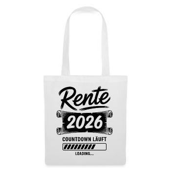 Rente Countdown Läuft - Stoffbeutel - Weiß - Vorne