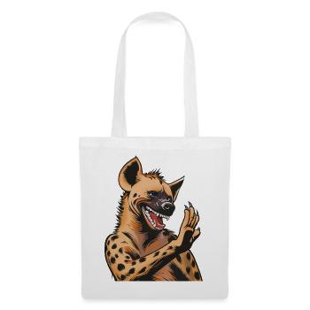 Hyena in comic style grimace - Tote Bag - white - Front