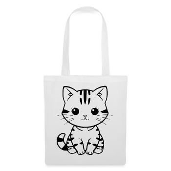 Katze Kätzchen Katzenshirt Geschenk Weihnachten - Stoffbeutel - Weiß - Vorne