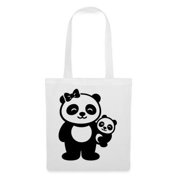Maman Panda avec cadeau familial bébé - Sac en tissu - blanc - Devant