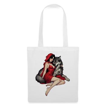Little Red Riding Hood with the Bad Wolf - Tote Bag - white - Front