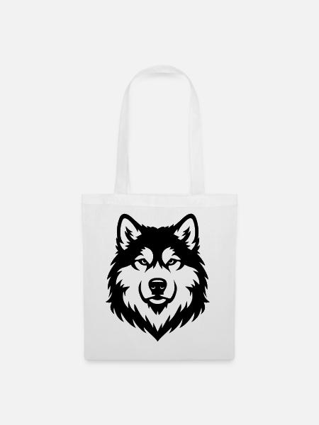 Alaskan Malamute schwaz - Stoffbeutel - Weiß