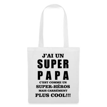 Super papa - Sac en tissu - blanc - Devant