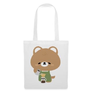 Verse du café Bear Barista - Sac en tissu - blanc - Devant